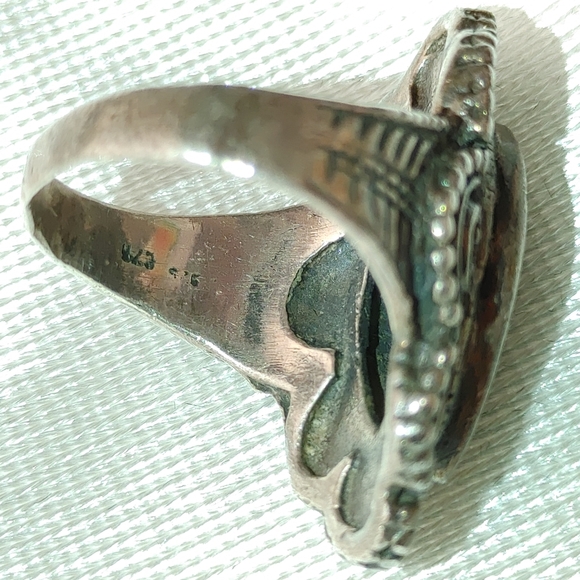 Vintage Sterling silver onyx ring 6 1/2 - Picture 7 of 7